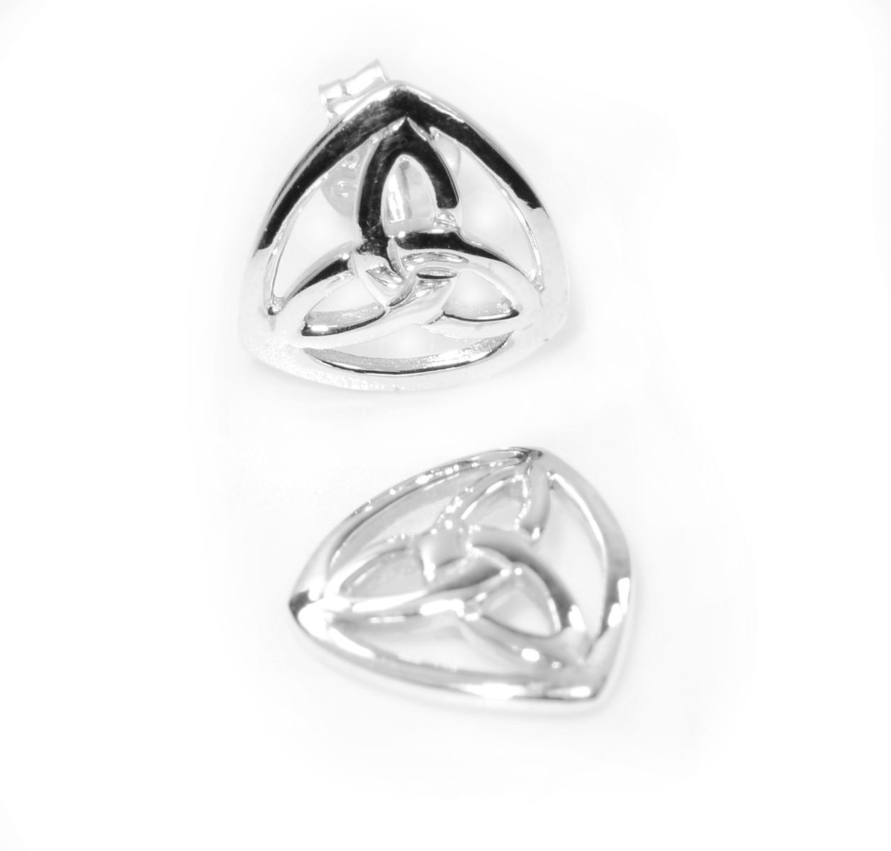 925 Sterling Silver Celtic Triquetra Stud Earrings