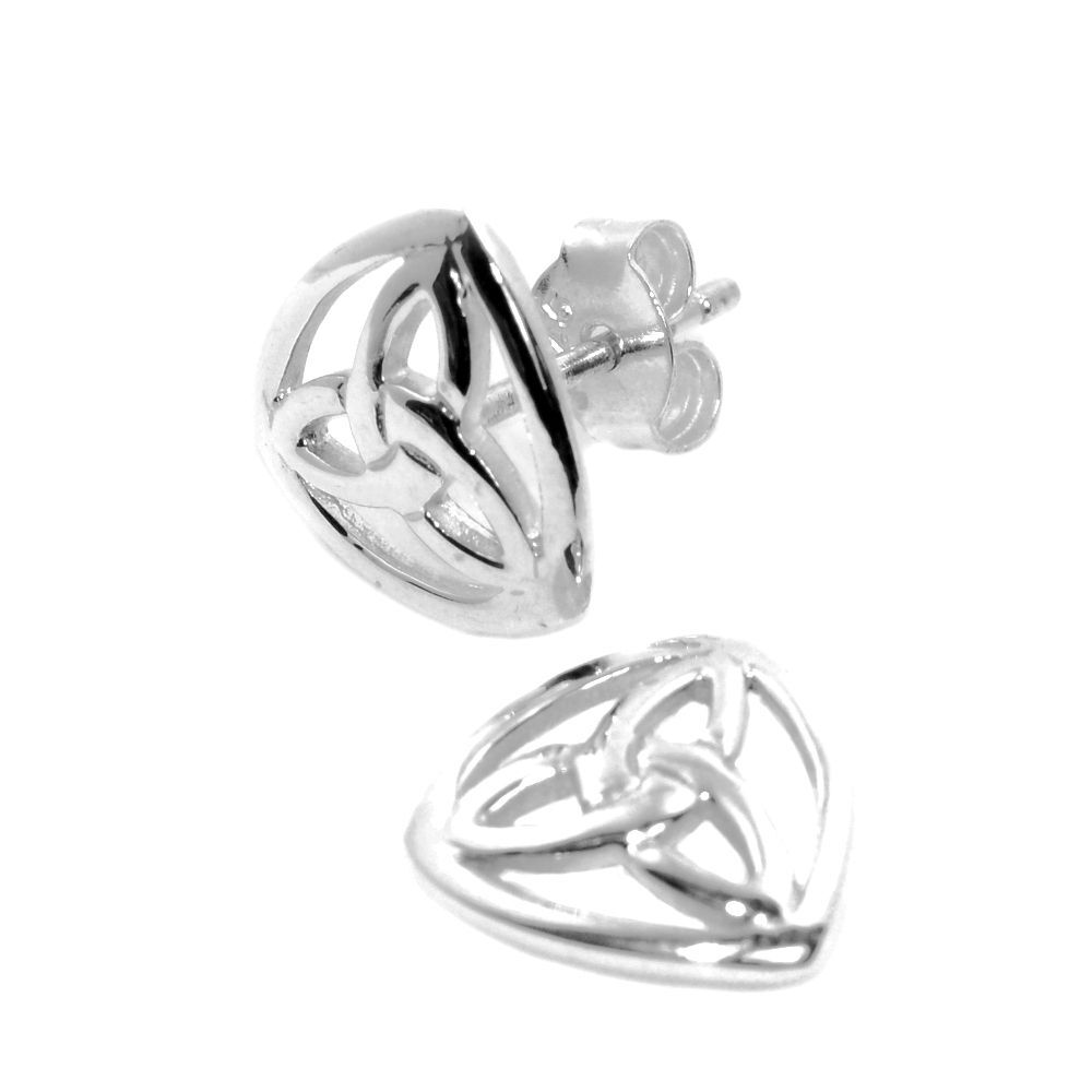 925 Sterling Silver Celtic Triquetra Stud Earrings