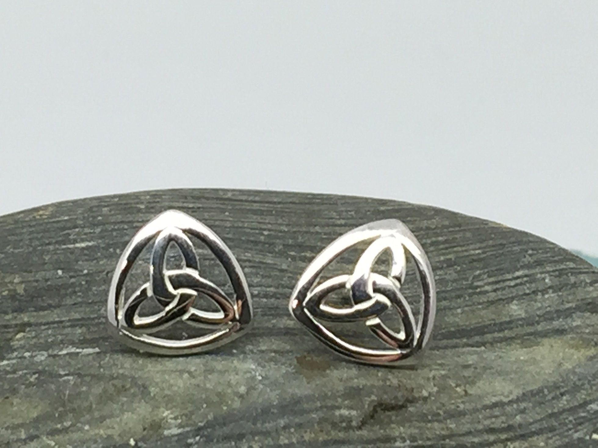 Sterling Silver Celtic Triquetra Stud Earrings