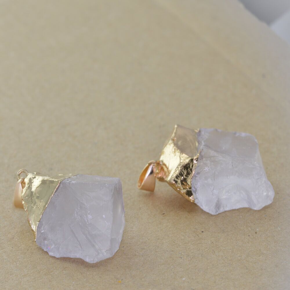 Shapes Vary!) Beautiful Rock Quartz Pendant on Adjustable Cord (M327)