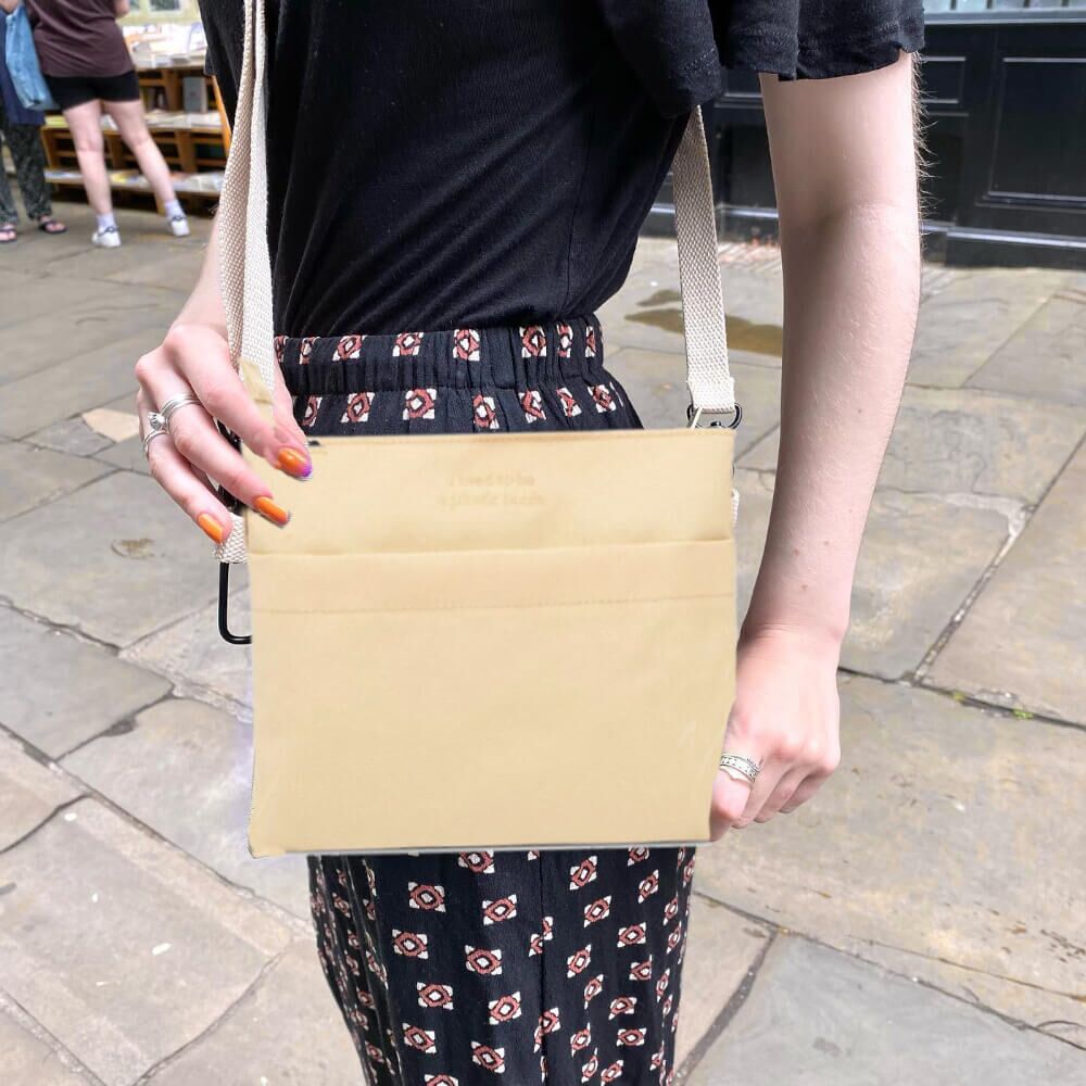 Lefrik Vegan Recycled Bags: Butter Yellow Arizona Shoulder Bag (BG16)B)