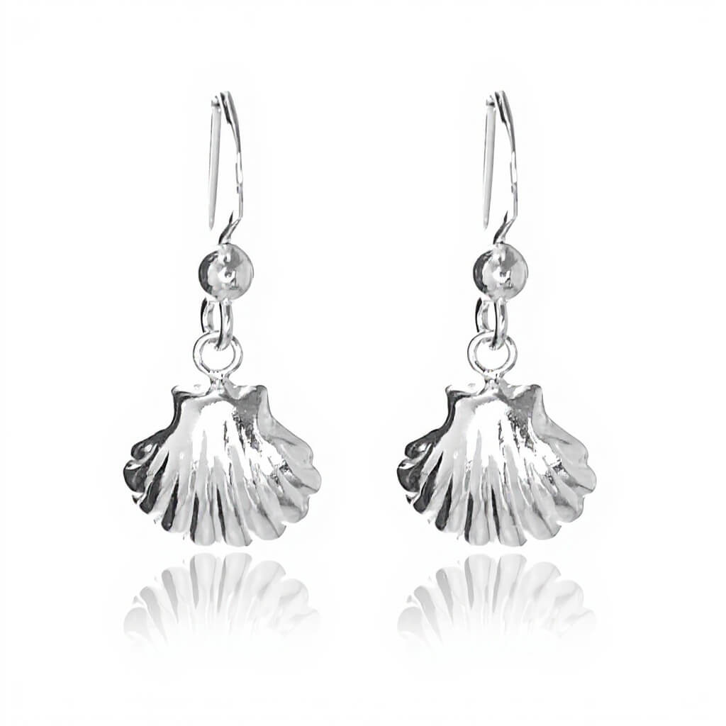 Gorgeous Sterling Silver Jewellery: Matt Silver Calla Lily Earrings with Long Hooked Backs (12mm x 44mm) (E18)