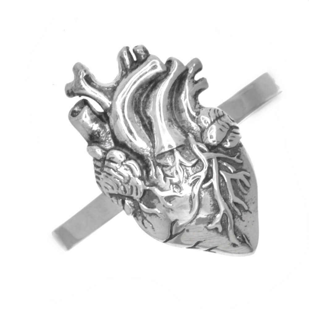 Stunning Sterling Silver Jewellery: Anatomical Heart Ring (SR162)