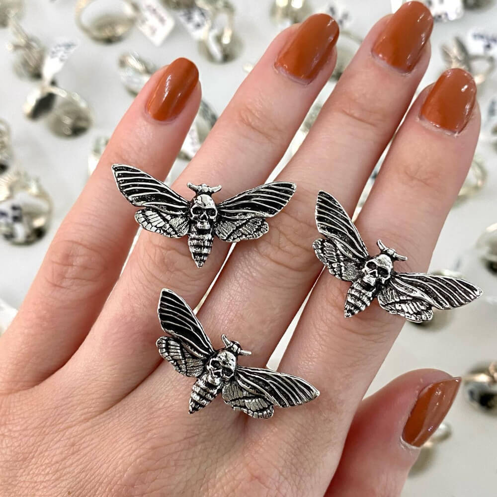 Realistic Deaths Head Moth Statement Ring with amazing Oxidised surface Details (SR235)