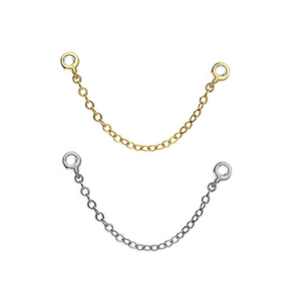 3cm Connecting Chain For Stud Earrings (Sterling Silver or Gold Plated Sterling Silver) (E746)