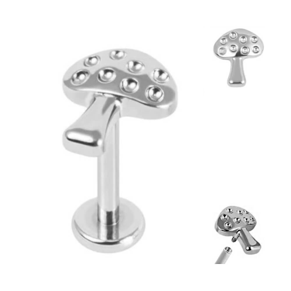 silver mushroom labret