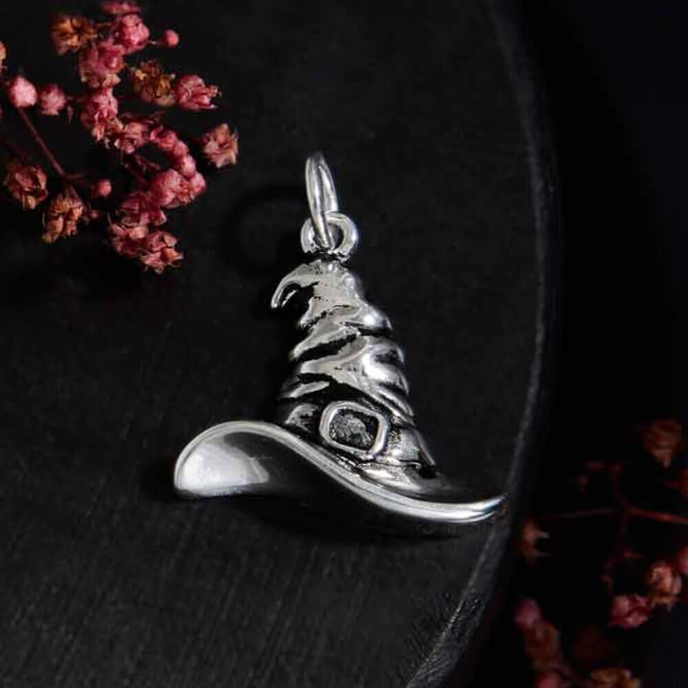Magical Sterling Silver: Oxidised Witch's Hat Pendant