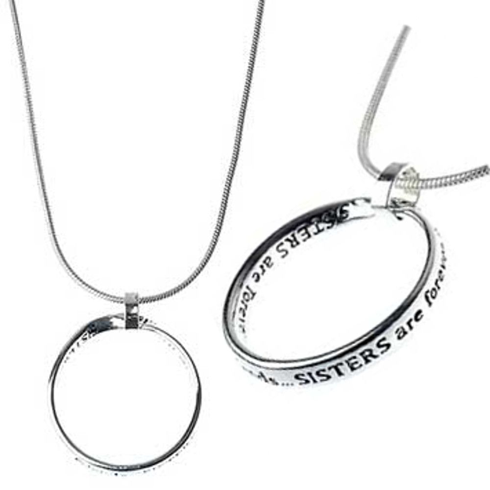 Sisters Quote Necklace: "Sisters Are Forever Friends"