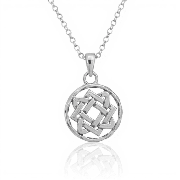 Small Sterling Silver Celtic Knotwork Round Pendant