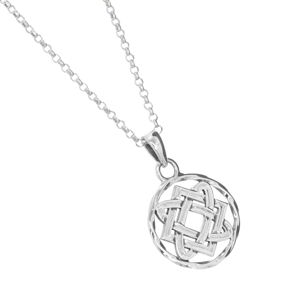 Small Sterling Silver Celtic Knotwork Round Pendant