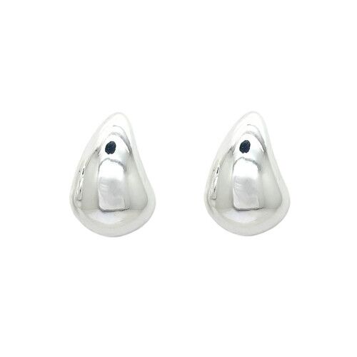 Statement Silver Tone Very Chunky Droplet Stud Earrings