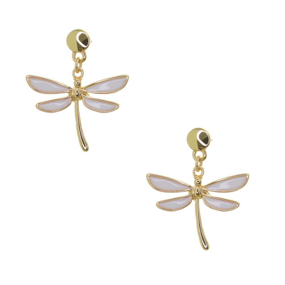 Silver Tone and Shimmery Blue Heart Stud Earrings with Preserved Floating Petals