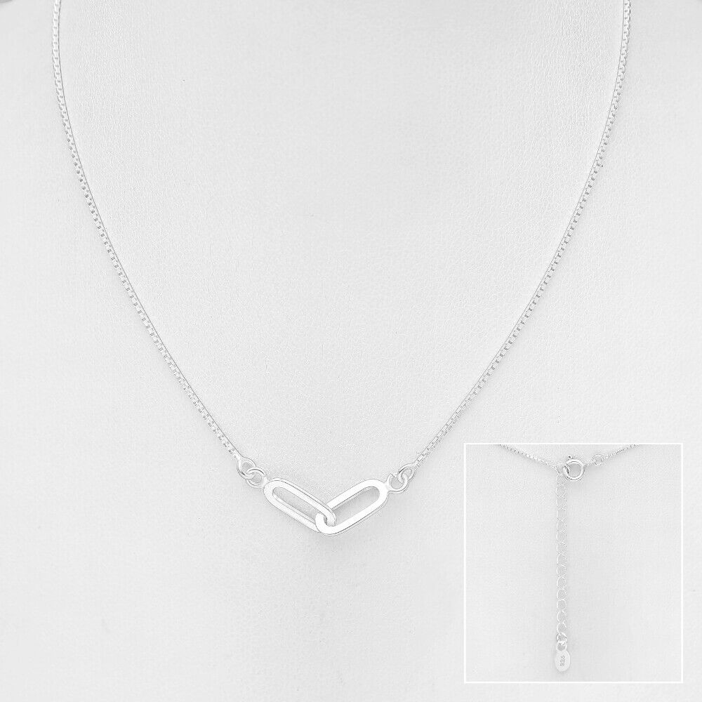Delicate Sterling Silver Necklace with Paperclip Links