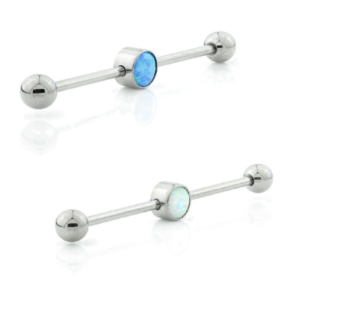 Externally Threaded Titanium Industrial Scaffold Bar with Blue OR White Opal Disc
