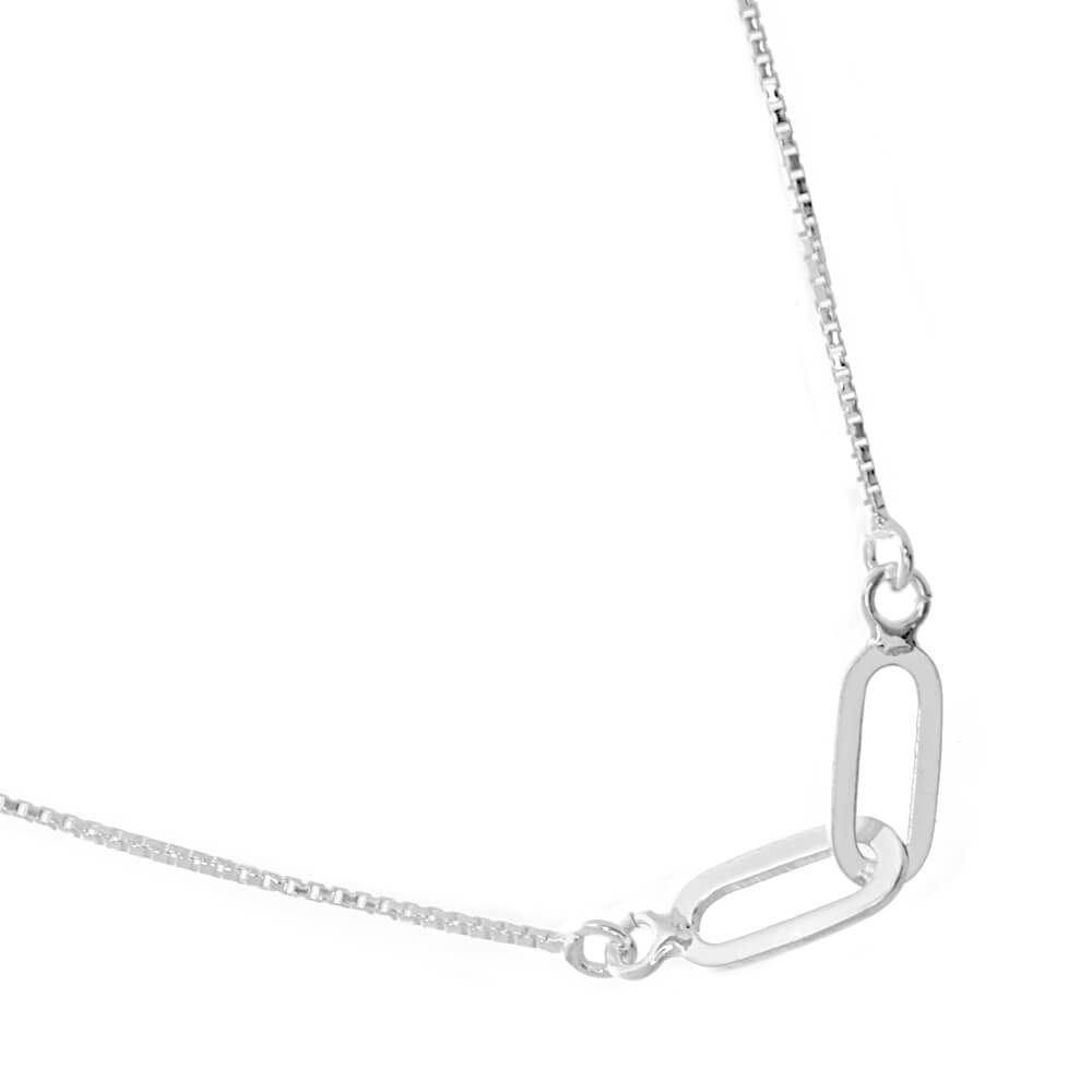 Delicate Sterling Silver Necklace with Paperclip Links