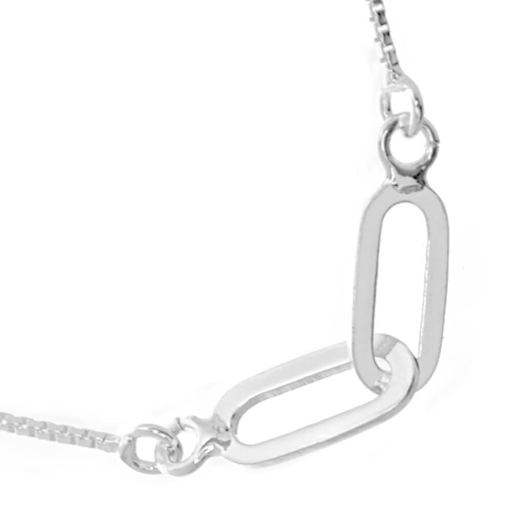 Delicate Sterling Silver Bracelet with Paperclip Links