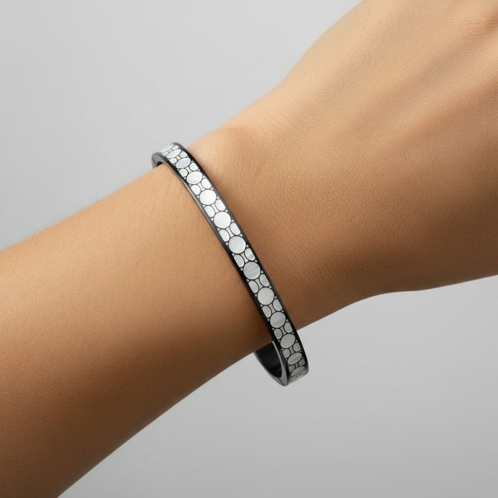 Luxury Enamel Design Stainless Steel Bangles in Gold and silver finish