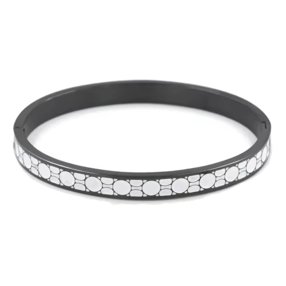 Luxury Enamel Design Stainless Steel Bangles in Gold and silver finish