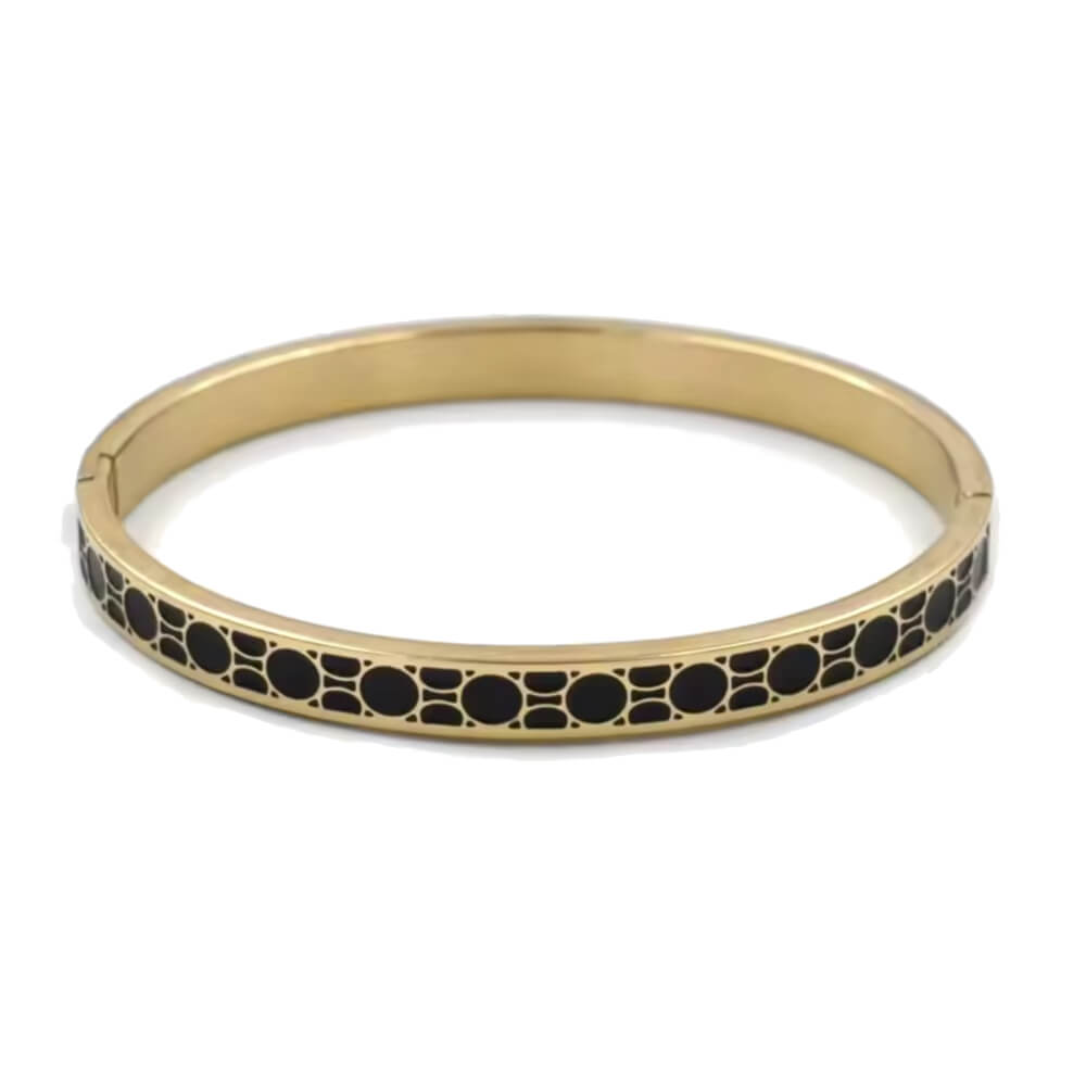 Luxury Enamel Design Stainless Steel Bangles in Gold and silver finish