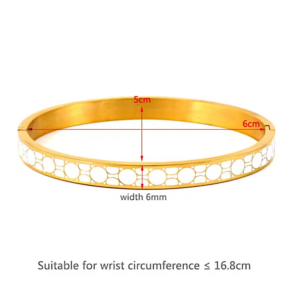 Luxury Enamel Design Stainless Steel Bangles in Gold and silver finish