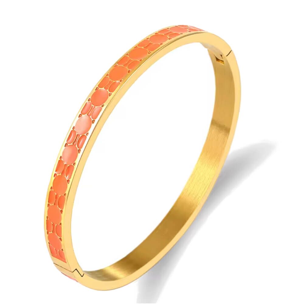 Luxury Enamel Design Stainless Steel Bangles in Gold and silver finish