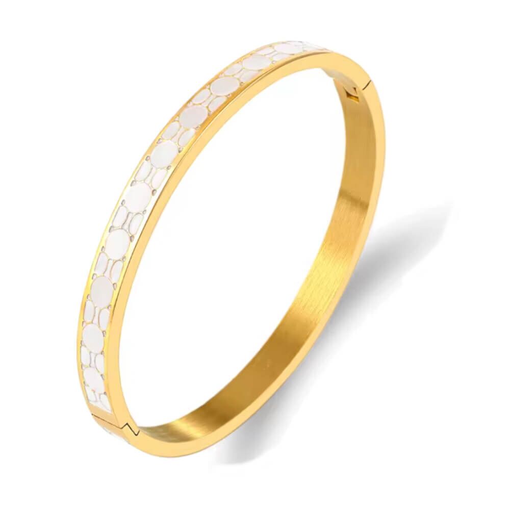 Luxury Enamel Design Stainless Steel Bangles in Gold and silver finish