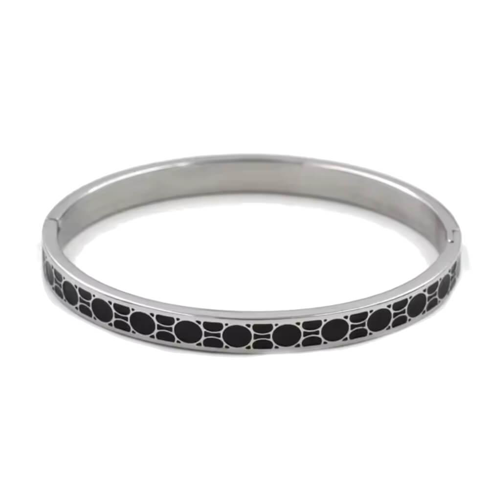 Luxury Enamel Design Stainless Steel Bangles in Gold and silver finish
