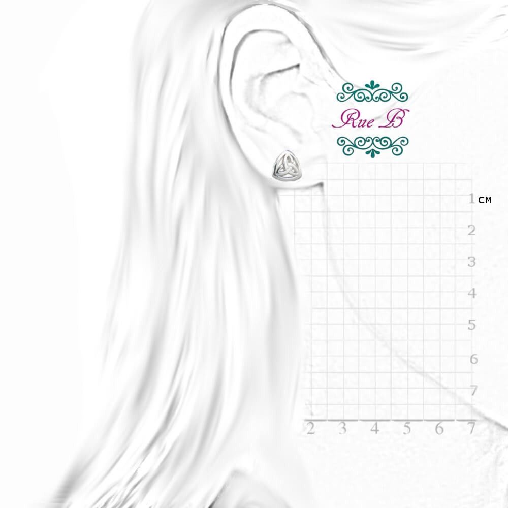 925 Sterling Silver Celtic Triquetra Stud Earrings