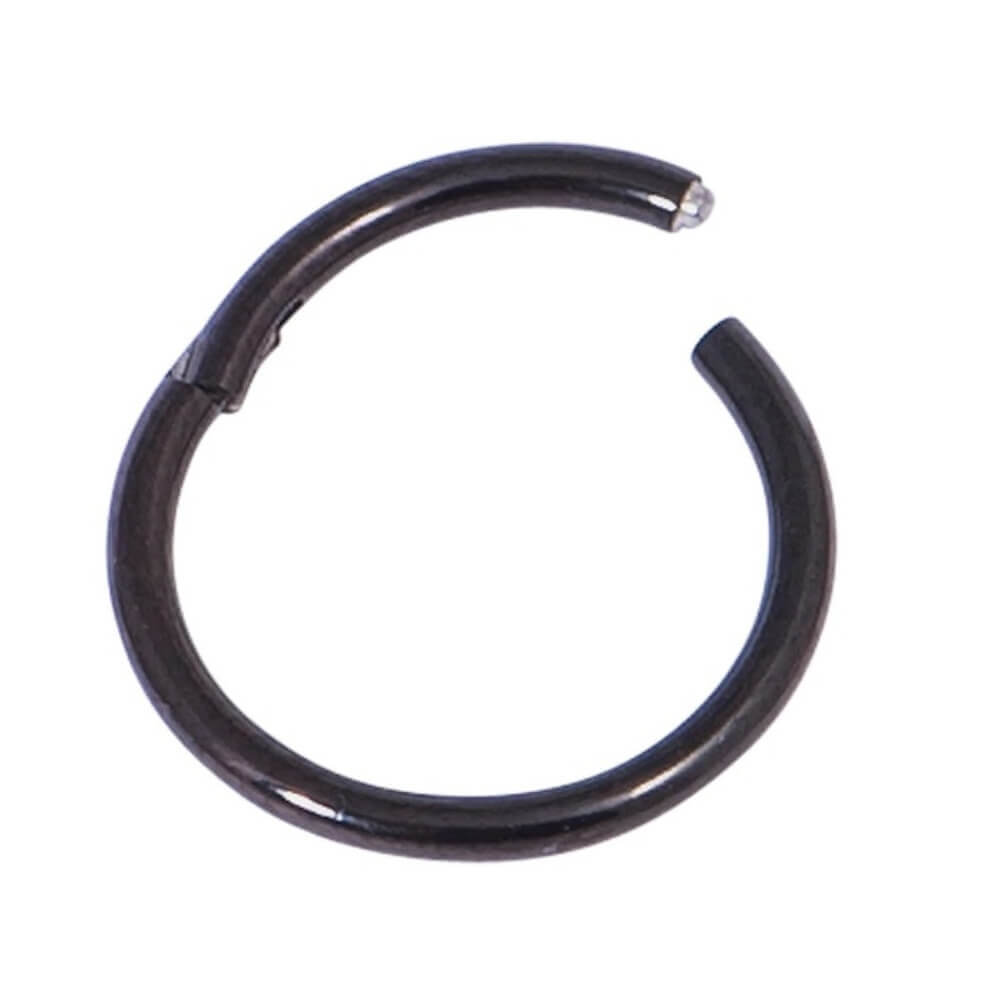- Gauge Black Titanium Hinged Segment Clicker Ring (7/8/9/10mm) (C124)