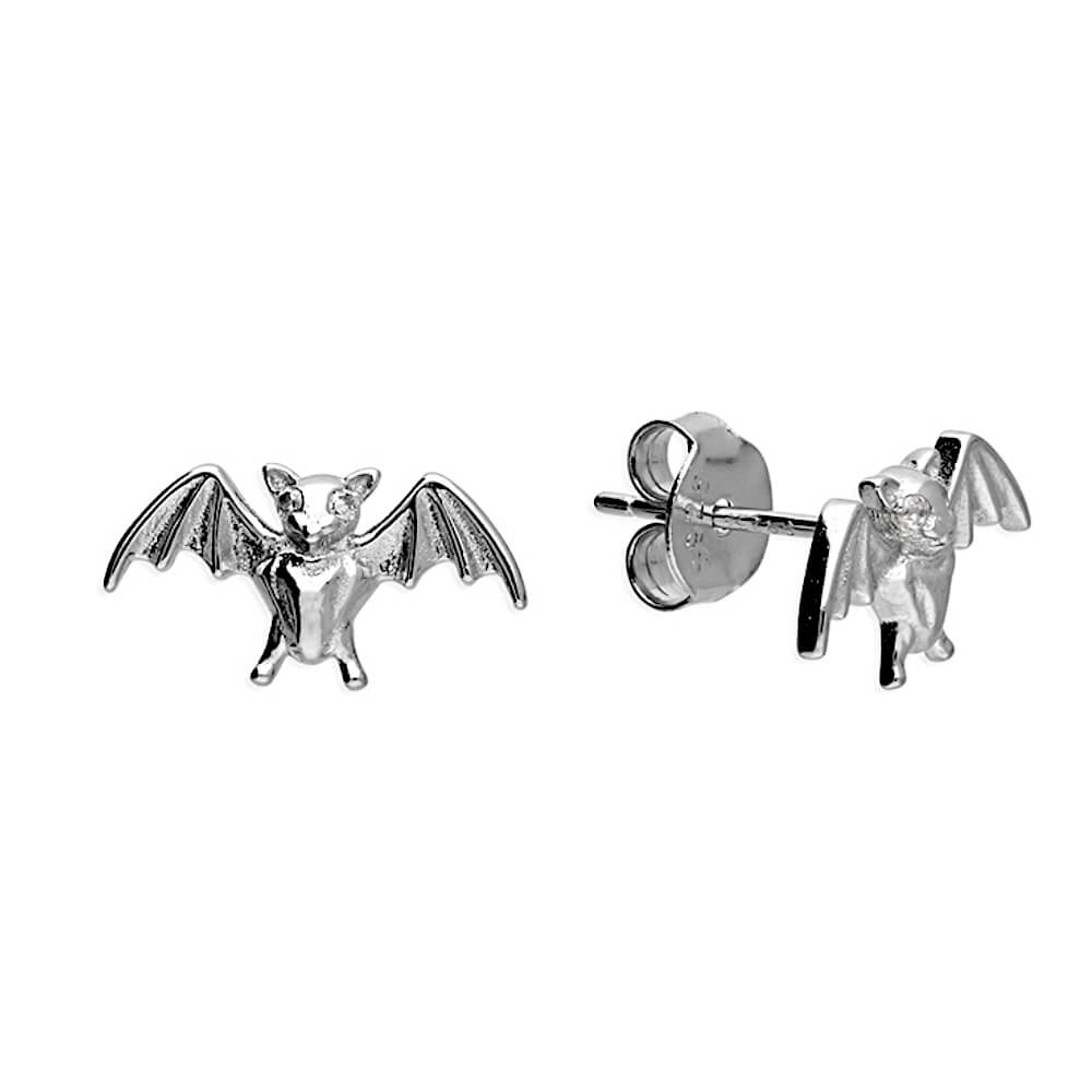 Cute Sterling Silver Bat Stud Earring