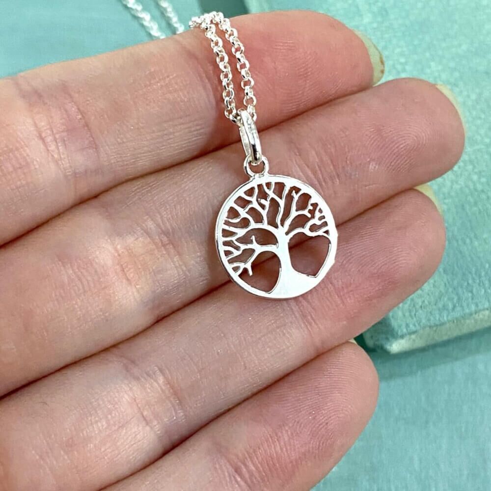 14mm Small and Simple Sterling Silver Tree of Life Pendant