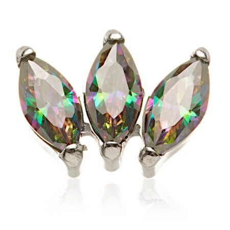 Vitrail Crystal Triple Marquise Fan On Internally Threaded Labret (C25)E)