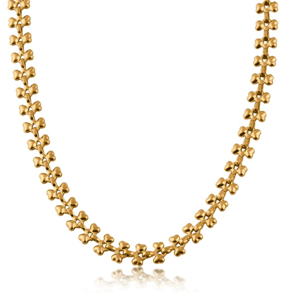 stainless steel gold heart necklace